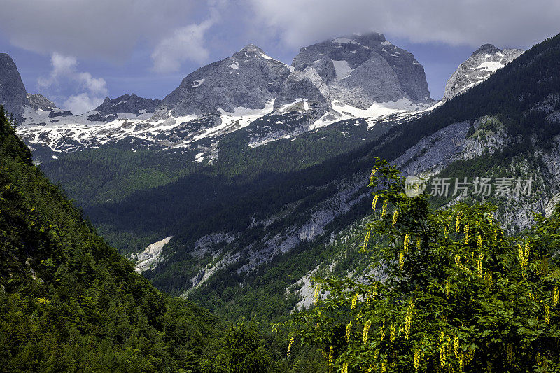 从Trenta山谷，Primorska, Julian Alps，斯洛文尼亚，欧洲的Jalovec山